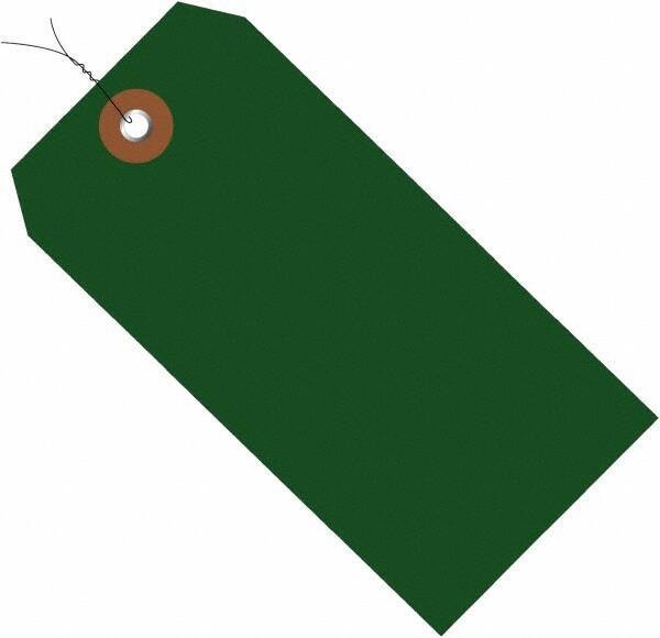 Made in USA - 4-3/4" High x 2-3/8" Long, Safety & Facility Blank Tag - Green Vinyl - Makers Industrial Supply