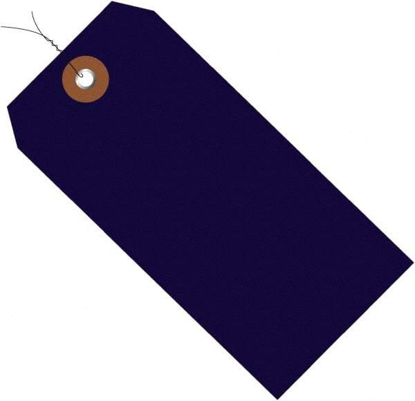 Made in USA - 4-3/4" High x 2-3/8" Long, Safety & Facility Blank Tag - Blue Vinyl - Makers Industrial Supply