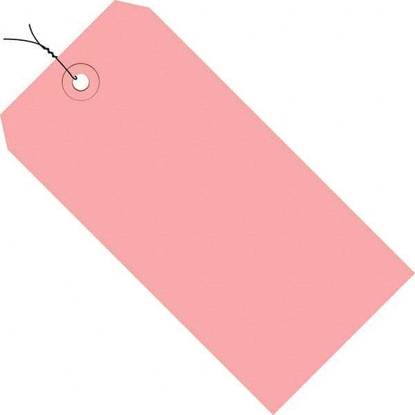 Made in USA - 6-1/4" High x 3-1/8" Long, Safety & Facility Blank Tag - Pink Cardstock - Makers Industrial Supply