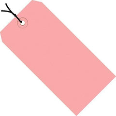 Made in USA - 6-1/4" High x 3-1/8" Long, Safety & Facility Blank Tag - Pink Cardstock - Makers Industrial Supply