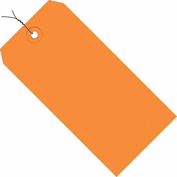 Made in USA - 5-3/4" High x 2-7/8" Long, Safety & Facility Blank Tag - Orange Cardstock - Makers Industrial Supply