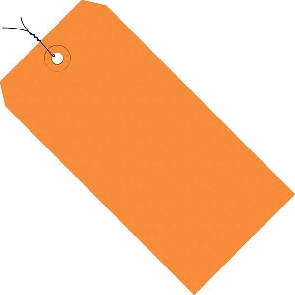 Made in USA - 5-1/4" High x 2-5/8" Long, Safety & Facility Blank Tag - Orange Cardstock - Makers Industrial Supply