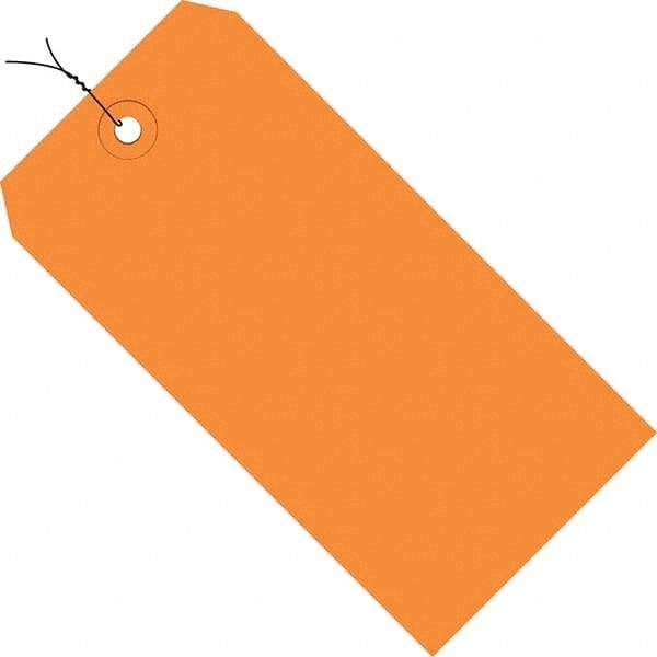 Made in USA - 4-1/4" High x 2-1/8" Long, Safety & Facility Blank Tag - Orange Cardstock - Makers Industrial Supply