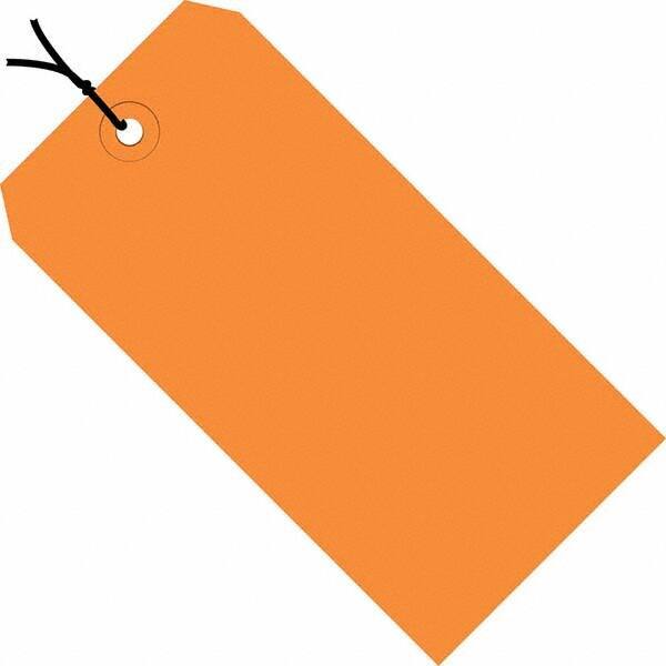 Made in USA - 5-3/4" High x 2-7/8" Long, Safety & Facility Blank Tag - Orange Cardstock - Makers Industrial Supply