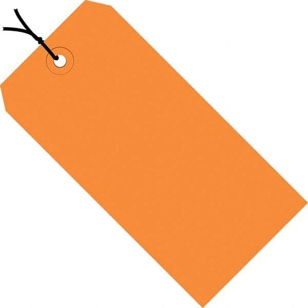 Made in USA - 4-3/4" High x 2-3/8" Long, Safety & Facility Blank Tag - Orange Cardstock - Makers Industrial Supply