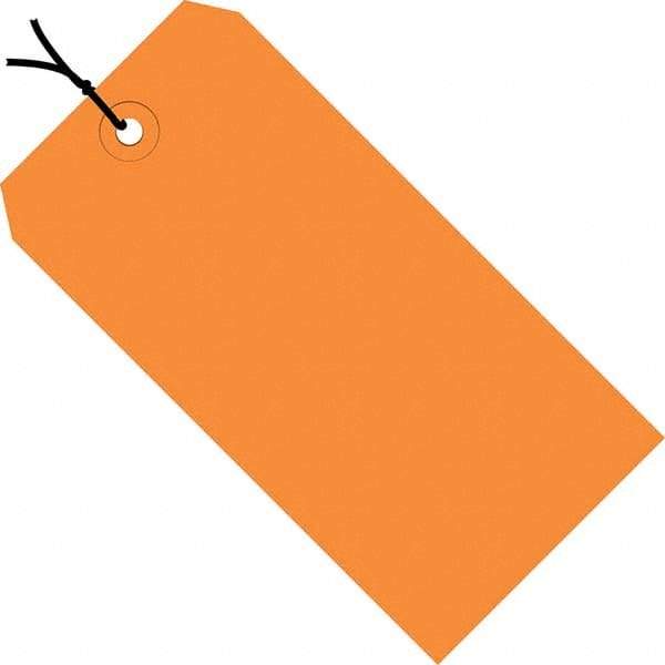 Made in USA - 3-1/4" High x 1-5/8" Long, Safety & Facility Blank Tag - Orange Cardstock - Makers Industrial Supply