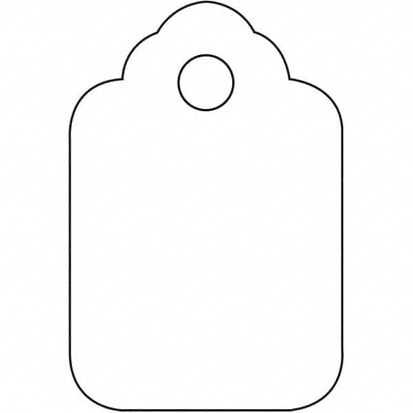 Made in USA - 1-1/8" High x 1-3/4" Long, Safety & Facility Blank Tag - White Cardstock - Makers Industrial Supply