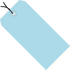 Made in USA - 6-1/4" High x 3-1/8" Long, Safety & Facility Blank Tag - Light Blue Cardstock - Makers Industrial Supply