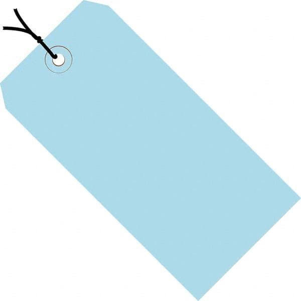 Made in USA - 4-1/4" High x 2-1/8" Long, Safety & Facility Blank Tag - Light Blue Cardstock - Makers Industrial Supply