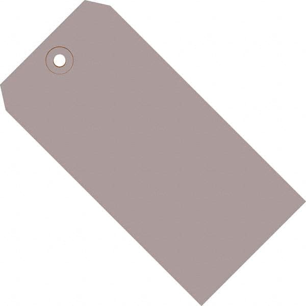 Made in USA - 4-3/4" High x 2-3/8" Long, Safety & Facility Blank Tag - Gray Cardstock - Makers Industrial Supply