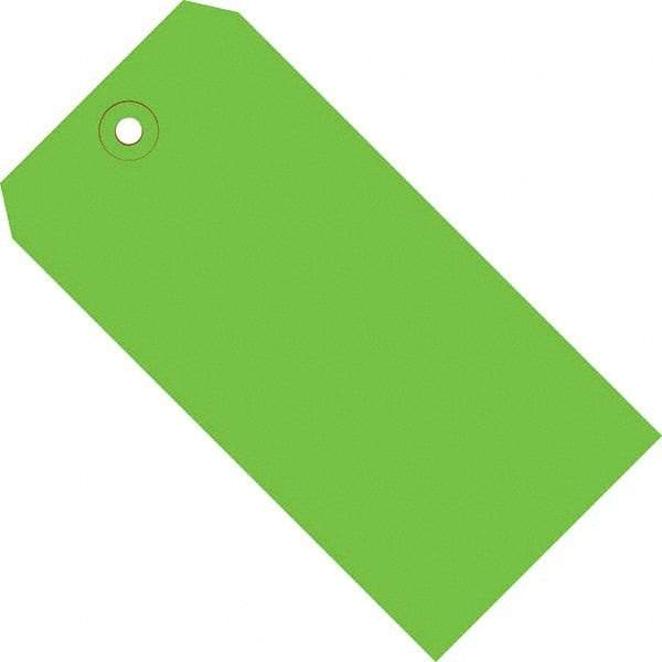 Made in USA - 6-1/4" High x 3-1/8" Long, Safety & Facility Blank Tag - Green Cardstock - Makers Industrial Supply