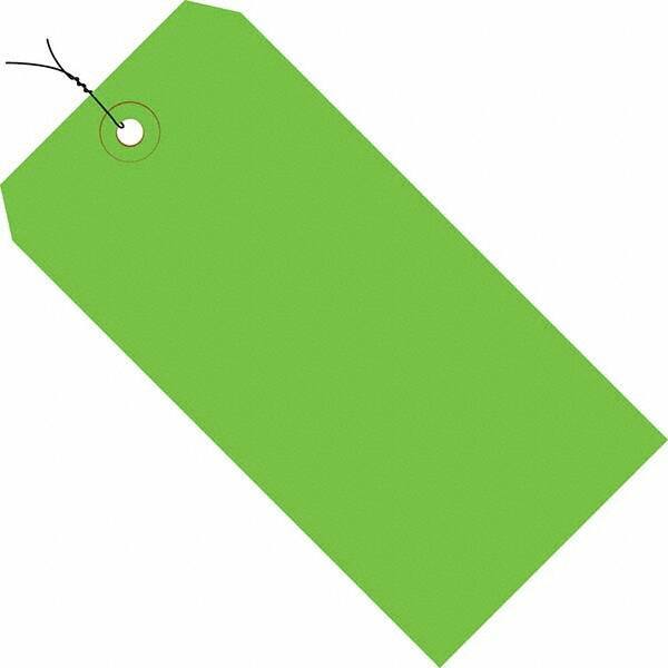 Made in USA - 6-1/4" High x 3-1/8" Long, Safety & Facility Blank Tag - Green Cardstock - Makers Industrial Supply