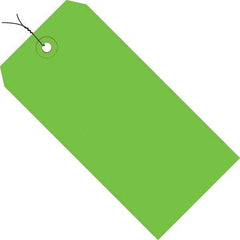 Made in USA - 5-1/4" High x 2-5/8" Long, Safety & Facility Blank Tag - Green Cardstock - Makers Industrial Supply