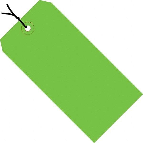 Made in USA - 6-1/4" High x 3-1/8" Long, Safety & Facility Blank Tag - Green Cardstock - Makers Industrial Supply