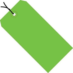 Made in USA - 5-1/4" High x 2-5/8" Long, Safety & Facility Blank Tag - Green Cardstock - Makers Industrial Supply