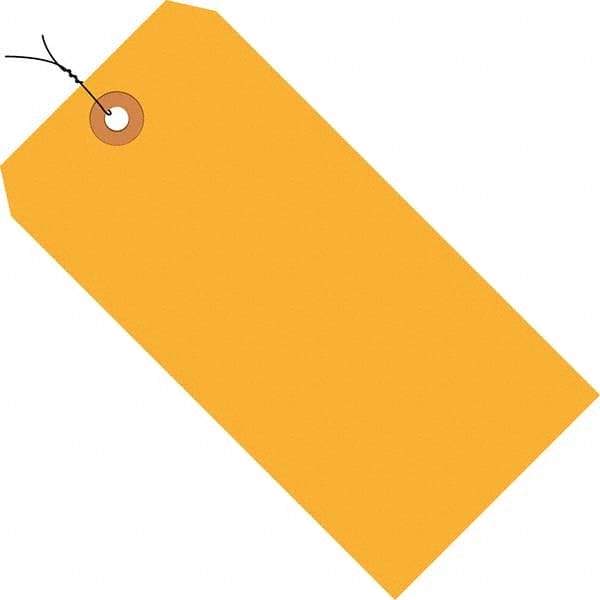 Made in USA - 6-1/4" High x 3-1/8" Long, Safety & Facility Blank Tag - Fluorescent Orange Cardstock - Makers Industrial Supply