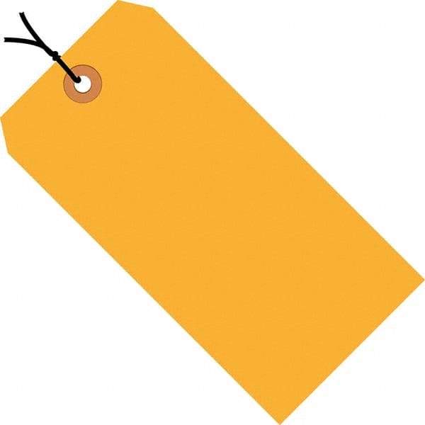 Made in USA - 6-1/4" High x 3-1/8" Long, Safety & Facility Blank Tag - Fluorescent Orange Cardstock - Makers Industrial Supply