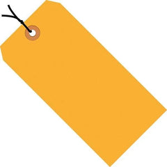 Made in USA - 5-3/4" High x 2-7/8" Long, Safety & Facility Blank Tag - Fluorescent Orange Cardstock - Makers Industrial Supply