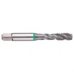 1/4-20 2B 3-Flute Cobalt Green Ring Semi-Bottoming 40 degree Spiral Flute Tap-TiCN - Makers Industrial Supply