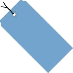 Made in USA - 5-3/4" High x 2-7/8" Long, Safety & Facility Blank Tag - Dark Blue Cardstock - Makers Industrial Supply