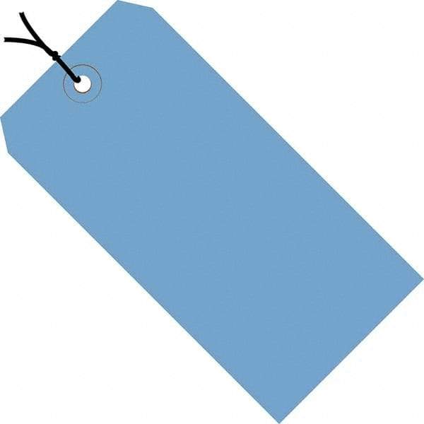 Made in USA - 3-1/4" High x 1-5/8" Long, Safety & Facility Blank Tag - Dark Blue Cardstock - Makers Industrial Supply