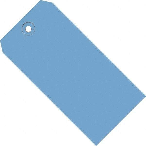 Made in USA - 5-3/4" High x 2-7/8" Long, Safety & Facility Blank Tag - Dark Blue Cardstock - Makers Industrial Supply