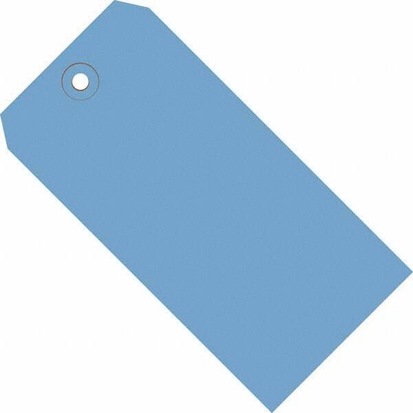 Made in USA - 4-1/4" High x 2-1/8" Long, Safety & Facility Blank Tag - Dark Blue Cardstock - Makers Industrial Supply