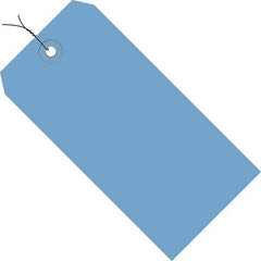 Made in USA - 4-3/4" High x 2-3/8" Long, Safety & Facility Blank Tag - Dark Blue Cardstock - Makers Industrial Supply