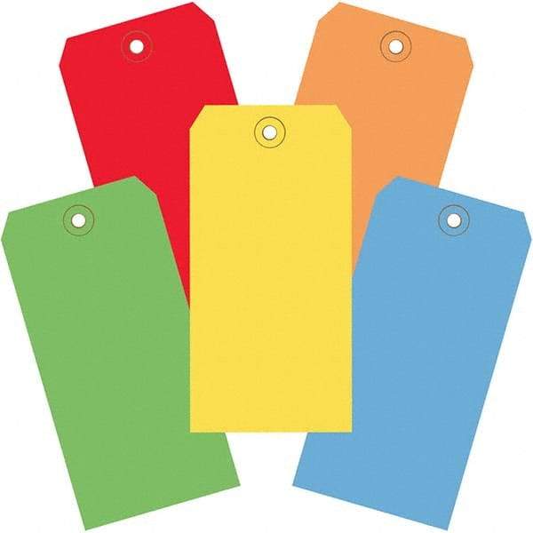 Made in USA - 4-3/4" High x 2-3/8" Long, Safety & Facility Blank Tag - Assorted Color Cardstock - Makers Industrial Supply