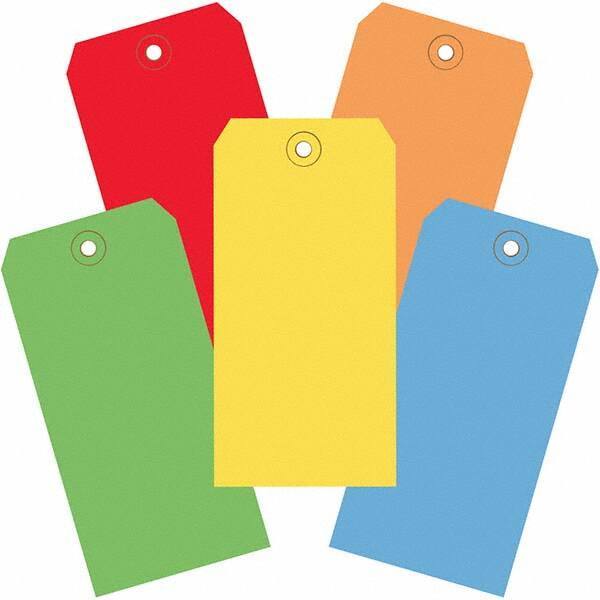 Made in USA - 6-1/4" High x 3-1/8" Long, Safety & Facility Blank Tag - Assorted Color Cardstock - Makers Industrial Supply