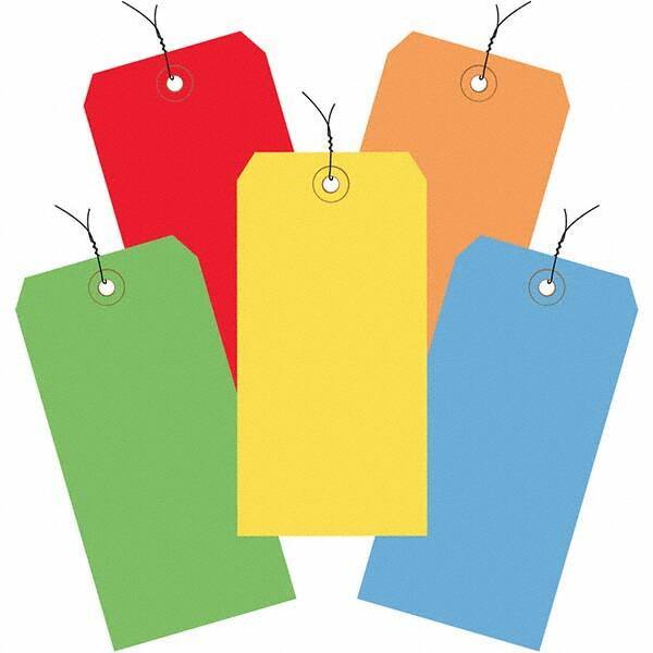 Made in USA - 4-3/4" High x 2-3/8" Long, Safety & Facility Blank Tag - Assorted Color Cardstock - Makers Industrial Supply