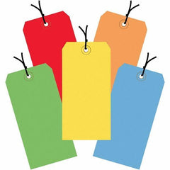 Made in USA - 4-3/4" High x 2-3/8" Long, Safety & Facility Blank Tag - Assorted Color Cardstock - Makers Industrial Supply