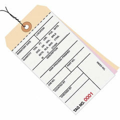 Made in USA - 6-1/4" High x 3-1/8" Long, Inventory, English Safety & Facility Numbered Tag - White & Manila Cardstock - Makers Industrial Supply