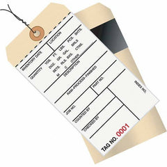 Made in USA - 6-1/4" High x 3-1/8" Long, Inventory, English Safety & Facility Numbered Tag - White & Manila Cardstock - Makers Industrial Supply