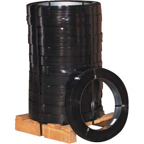 Made in USA - 3,930' Long x 1/2" Wide, Oscillated Coil Steel Strapping - 860 Lb Capacity, 0.015" Thick - Makers Industrial Supply