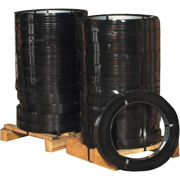 Made in USA - 2,050' Long x 5/8" Wide, Oscillated Coil Steel Strapping - 2,000 Lb Capacity, 0.023" Thick - Makers Industrial Supply