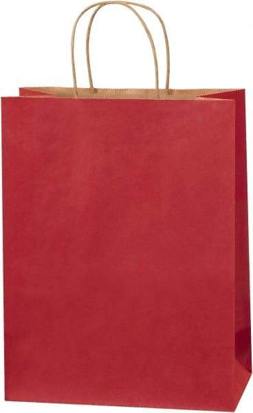 Made in USA - Kraft Grocery Bag - 10 x 5 x 13, Scarlet - Makers Industrial Supply