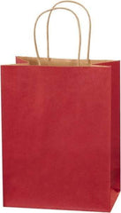 Made in USA - Kraft Grocery Bag - 8 x 4-1/2 x 10-1/4, Scarlet - Makers Industrial Supply