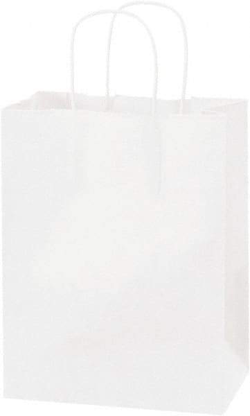 Made in USA - Kraft Grocery Bag - 8 x 4-1/2 x 10-1/4, White - Makers Industrial Supply