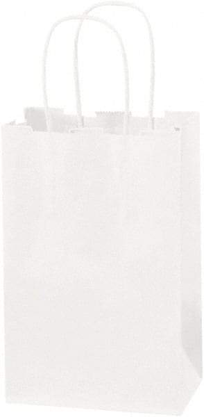 Made in USA - Kraft Grocery Bag - 5-1/4 x 3-1/4 x 8-3/8, White - Makers Industrial Supply