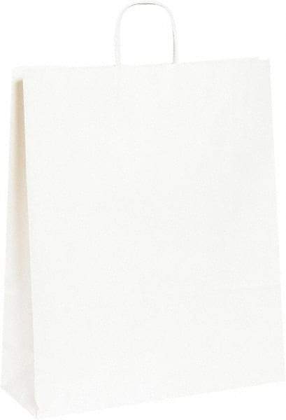 Made in USA - Kraft Grocery Bag - 16 x 6 x 19-1/4, White - Makers Industrial Supply