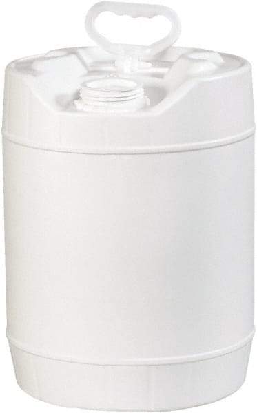 Made in USA - 5 Gal White Cylinder Metal Pail - 13-3/8" High - Makers Industrial Supply