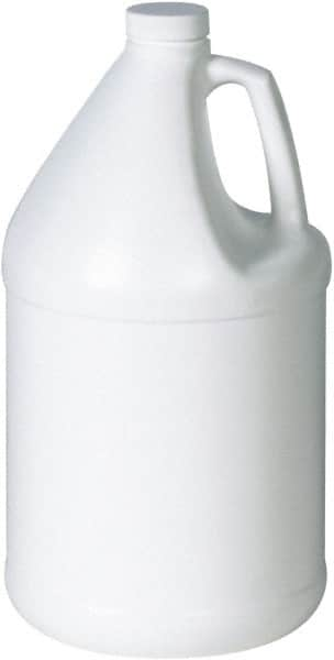 Made in USA - 1 Gal White Tapered Cylinder Polyethylene Jug - 10" High - Makers Industrial Supply