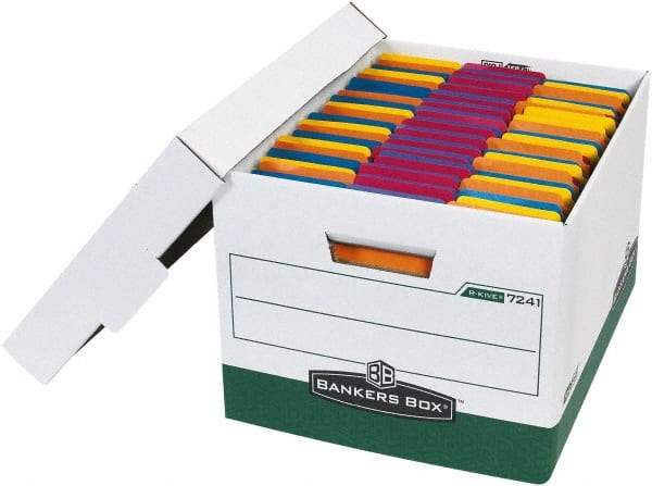 Made in USA - 1 Compartment, 12" Wide x 15" Deep, File Storage Boxes - Corrugated Cardboard, Green - Makers Industrial Supply