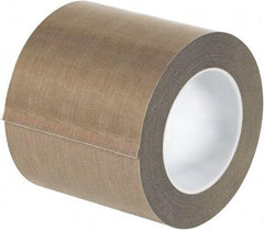 Made in USA - 18 Yd Long x 4" Wide, Brown Silicone PTFE Tape - 3 mil Thick - Makers Industrial Supply