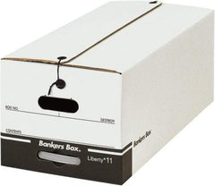 Made in USA - 1 Compartment, 12" Wide x 24" Deep, File Storage Boxes - Corrugated Cardboard, White - Makers Industrial Supply