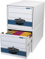 Made in USA - 1 Compartment, 12" Wide x 24" Deep, File Storage Boxes - Corrugated Cardboard, White - Makers Industrial Supply