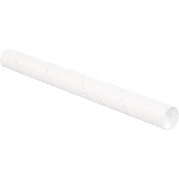 Made in USA - 2-1/2" Diam x 20" Long Round White Mailing Tubes - 1 Wall, White - Makers Industrial Supply