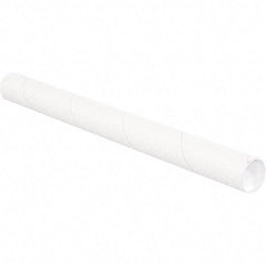 Made in USA - 2-1/2" Diam x 20" Long Round White Mailing Tubes - 1 Wall, White - Makers Industrial Supply