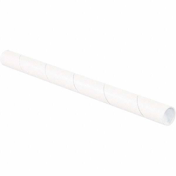 Made in USA - 1-1/2" Diam x 30" Long Round White Mailing Tubes - 1 Wall, White - Makers Industrial Supply